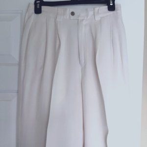 Tommy Bahama White Silk Pants with Wide Leg - Size 8